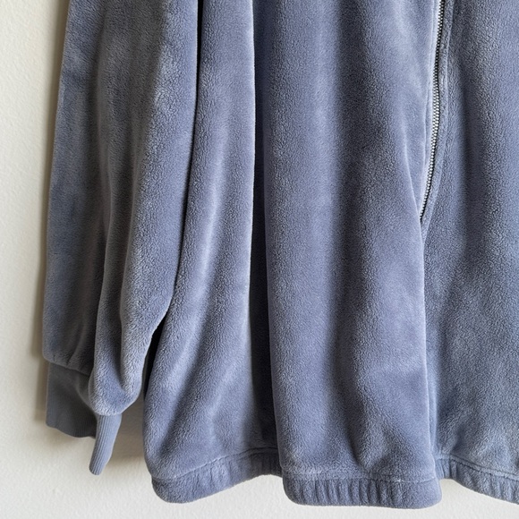 Athleta Slate Blue Fleece Zip Up Jacket / Sweater - Picture 3 of 6